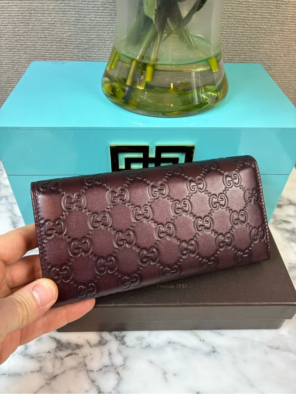 Gucci GG Dark Merlot Leather Snap Closure Wallet - NWOT Brand New Authentic - Picture 6 of 15